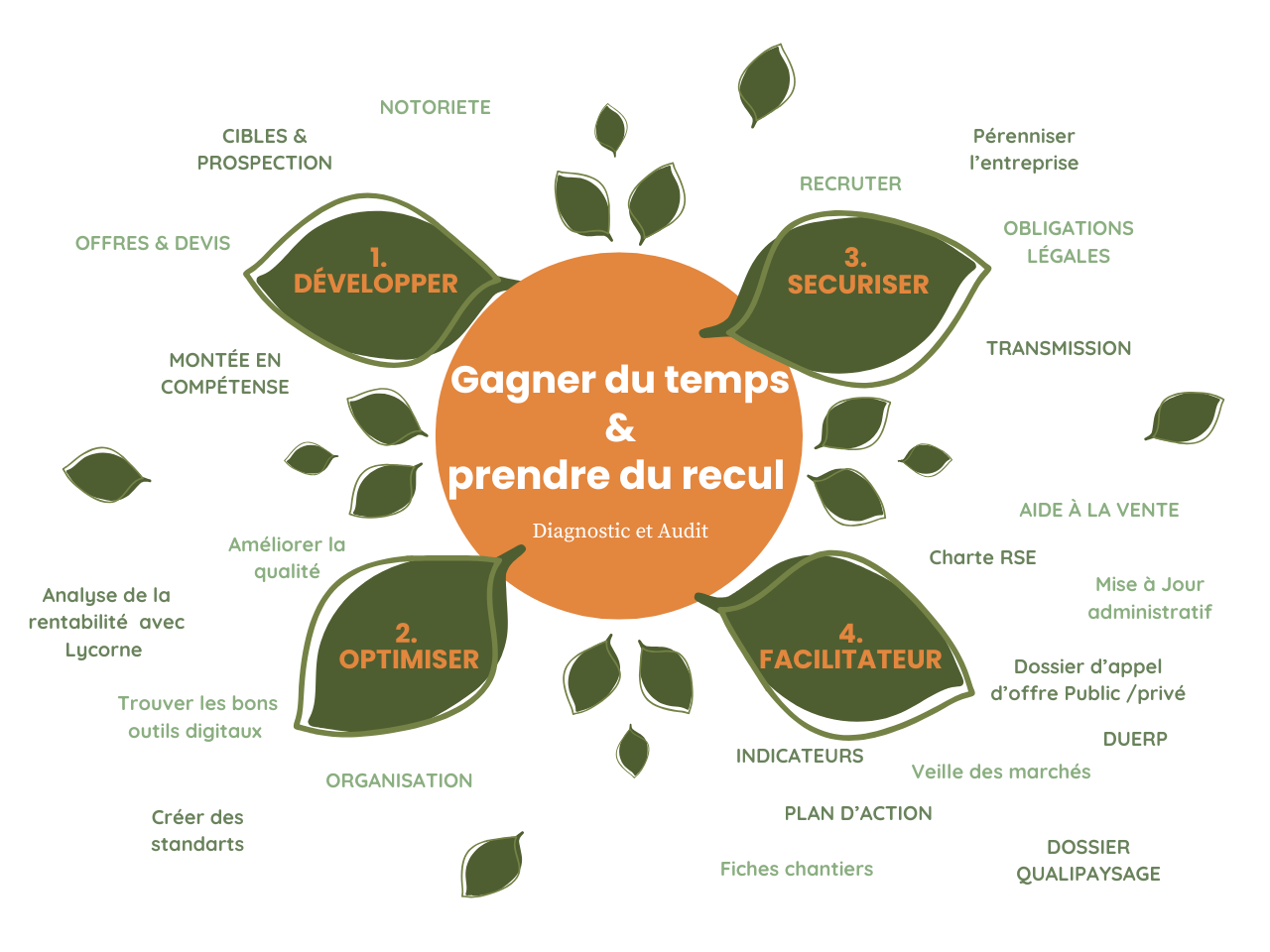 Détail des actions de Clairver en conseil en entreprise Espaces verts